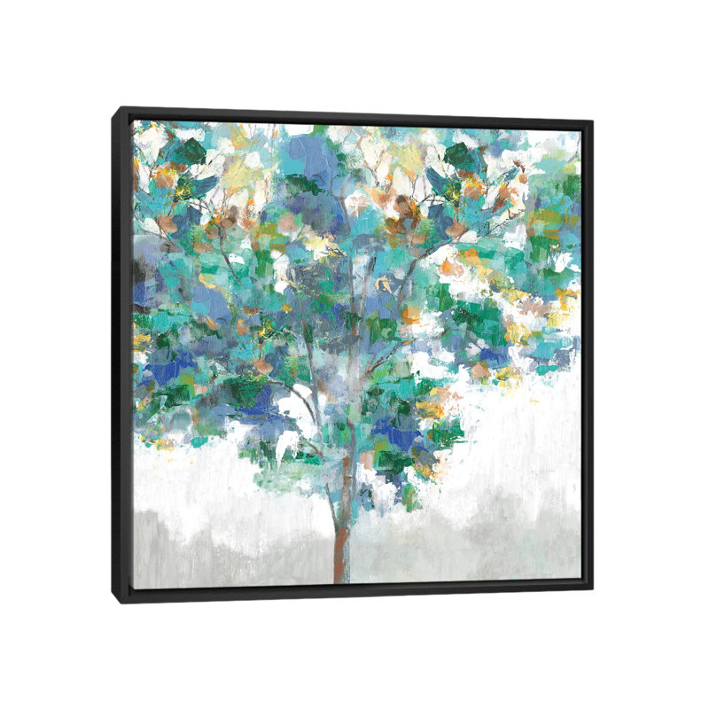 « escalade blue », impression sur toile, Toile avec cadre noir, H 18 po x l 18 po x P 1,5 po, Pas de tapis