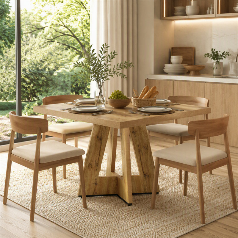 31.5" Dining Table, Square Kitchen Dinner Table for 2-4 People