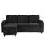 Canapé modulaire en L avec lit et rangement, porte-gobelets et hublots, nombreux canapés noirs, housse en chenille à piquants, style-461101548