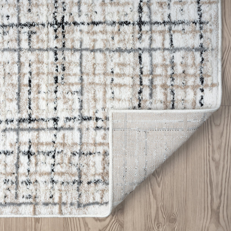 Tapis abstrait en polypropylène tissé à la machine Teagon, Rectangle 6 pi x 9 pi