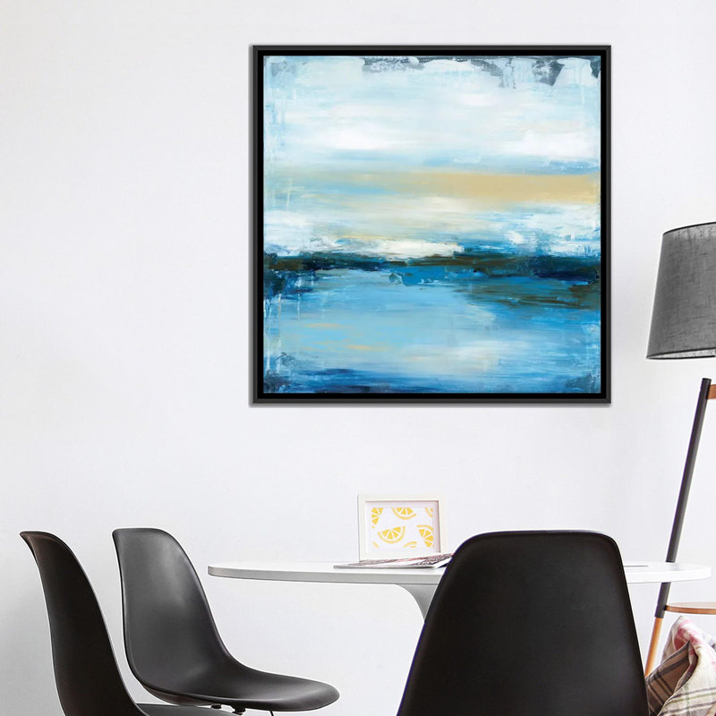 «Dreaming Blue II» par Wani Pasion - impression sur toile tendue, H 18 po x l 18 po x P 1,5 po, Toile avec cadre noir