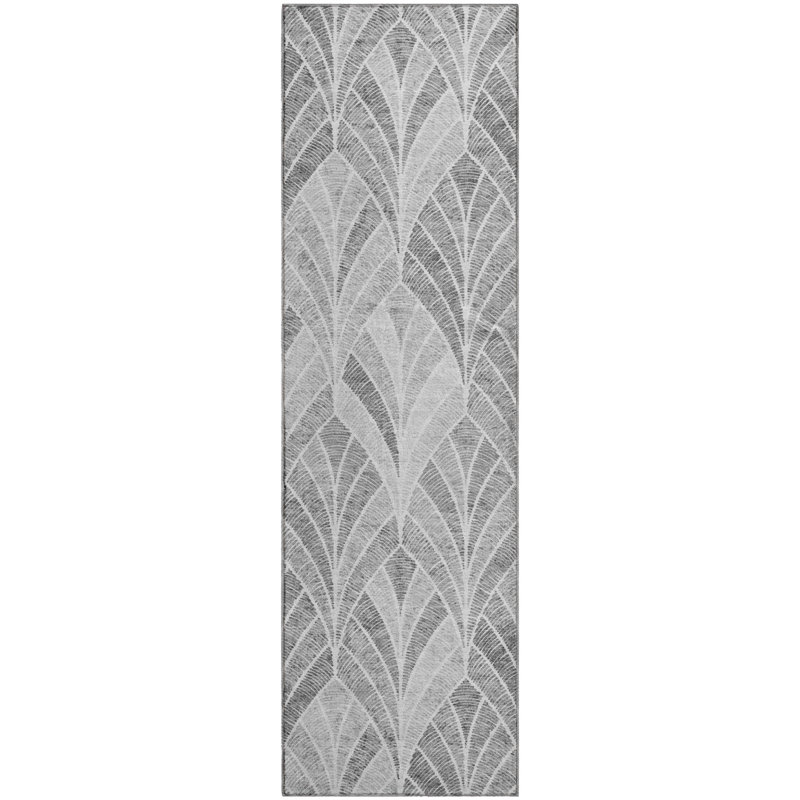 Premium Machine Washable Prisco Gray Rug, Runner 2'3" x 7'6"