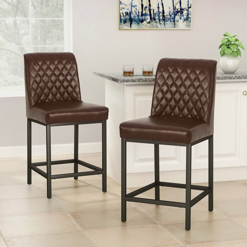 TABOURET DE COMPTOIR (ENSEMBLE DE 2), Brun