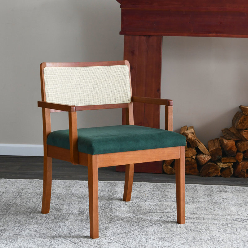 Kay Upholstered Armchair, Green/Brown