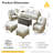 Carolle 9-Piece Outdoor Patio Furniture with fire pit,All-Weather 7-Person Pe Wicker Outdoor Conversation Set, Patio Couch Swivel Rocker Chairs With Solar Powered Coffee Tables For Backyard,Poolside,Deck-453539605-459055618