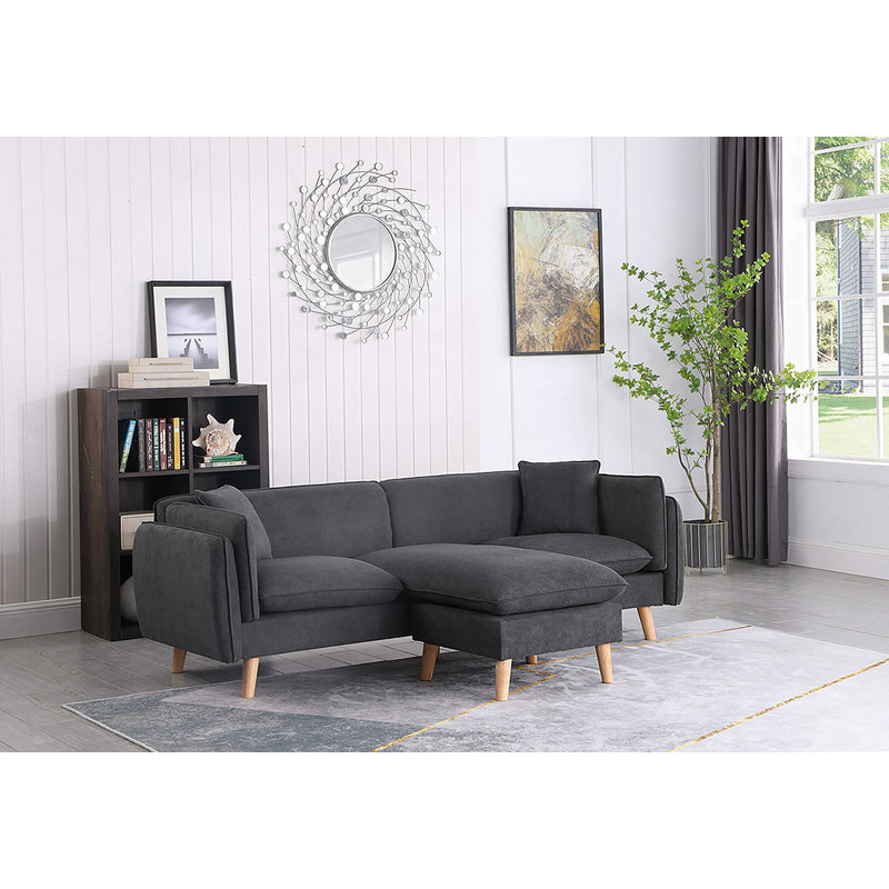 Canapé modulaire en tissu gris foncé Brayden