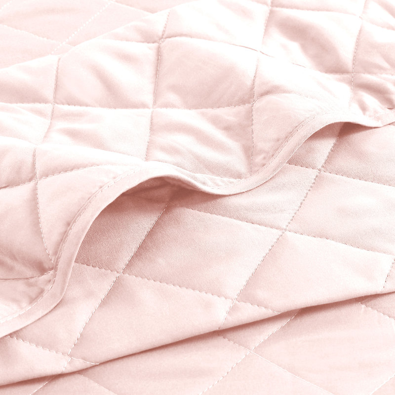 Ensemble de courtepointe en microfibre diamant réversible - Basics by Wayfair ™, Rose cendrée