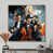 Toile avec cadre flottant or