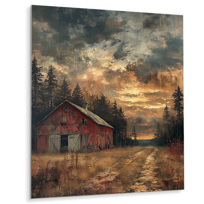 Grey Red Autumn Timeless Treasure Barn I - Barn Wall Decor
