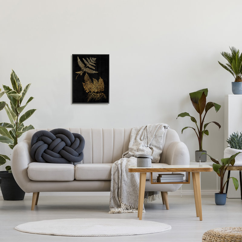 Illustration d'une plante fougère, botanique rétro audacieux par Daphne Polselli, H 20 po x l 16 po x P 1,5 po