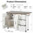 54.5" Farmhouse Kitchen Island with Power Outlet, Kitchen Storage Island  with Internal Storage Rack, Drop Leaf, Spice Rack, Rolling Kitchen Cart on Wheels, for Home, Kitchen and Dining Room-129413009