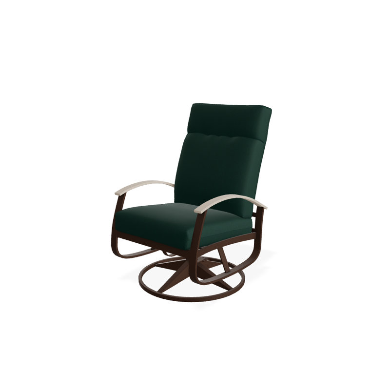Chaise de patio pivotante avec coussins Askar, Toile Sunbrella® vert forêt, Désert P60, Kona texturé