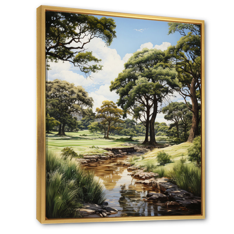Zaruhi Golf Treelined Tangles, reproduction d'art sur toile, H 32 po x l 16 po x P 1 po, Or