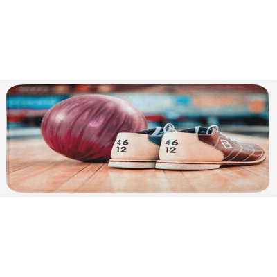 Tapis de cuisine avec boule mauve refermée pour les activités d’intérieur alley