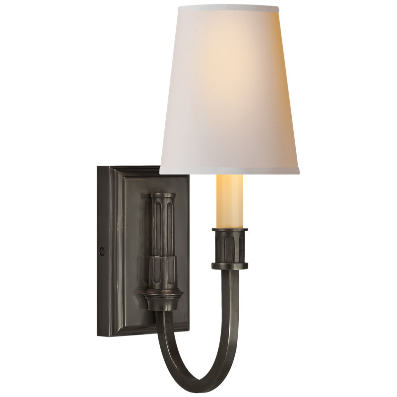 Thomas O'Brien Modern Library Sconce, Bronze, Fabric