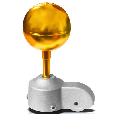 Authentique camion FlagPole avec poulie en nylon et surmatelas en forme de boule dorée - Corps en aluminium coulé argenté - Camion stationnaire robuste avec mât de drapeau - Convient aux mâts du drapeau américain standard d'un diamètre maximal de 2