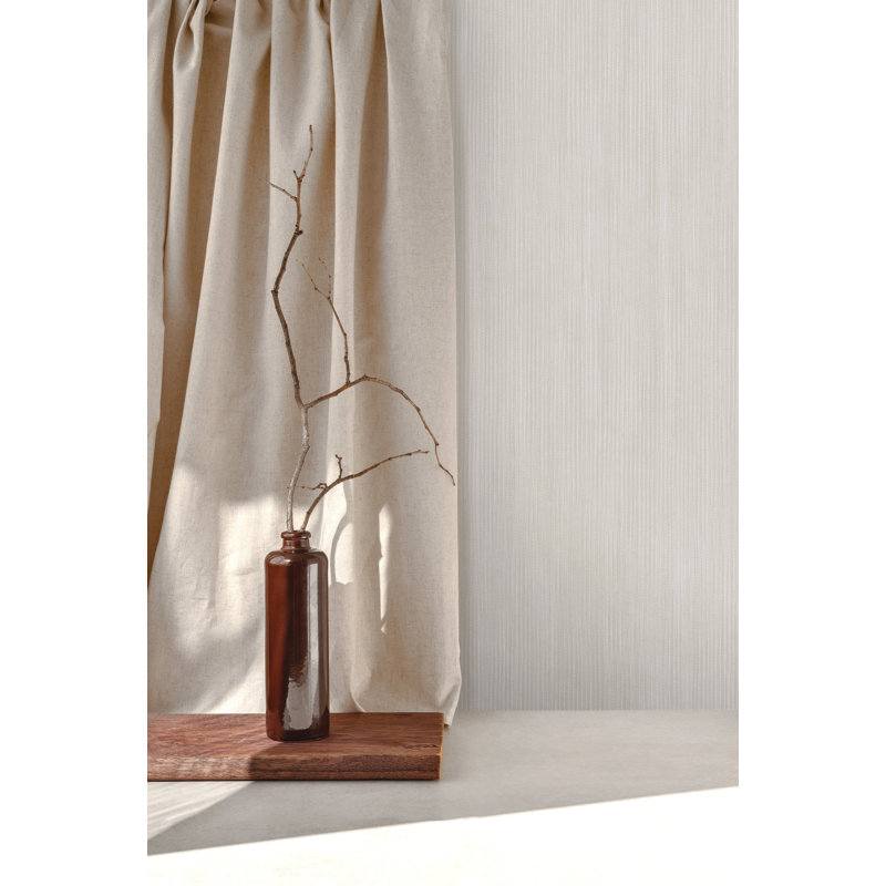 Rouleau de papier peint à rayures verticales Cerra Collection, Crème