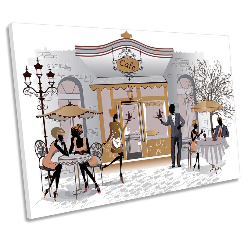 Paris Café Street - Wrapped Canvas Painting, 40.6cm H x 61cm W