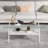 Rectangle Coffee Table With Tempered Glass Top And White Metal Legs, Modern Table For Living Room , Transparent Glass-753070546