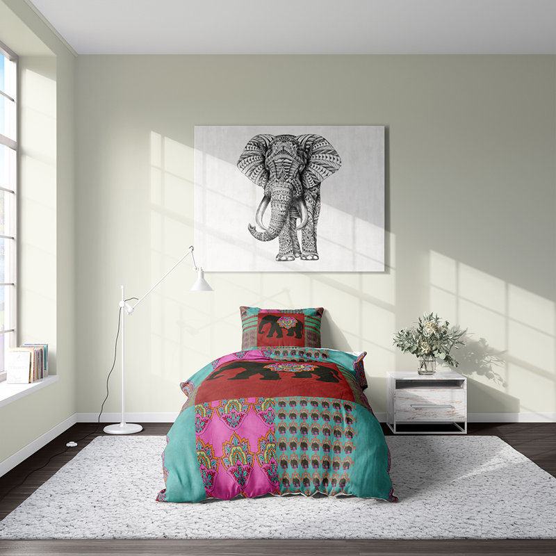 Ensemble de housse de couette et insert 3 pièces en microfibre multicolore, Housse de couette simple + 2 taies d'oreiller