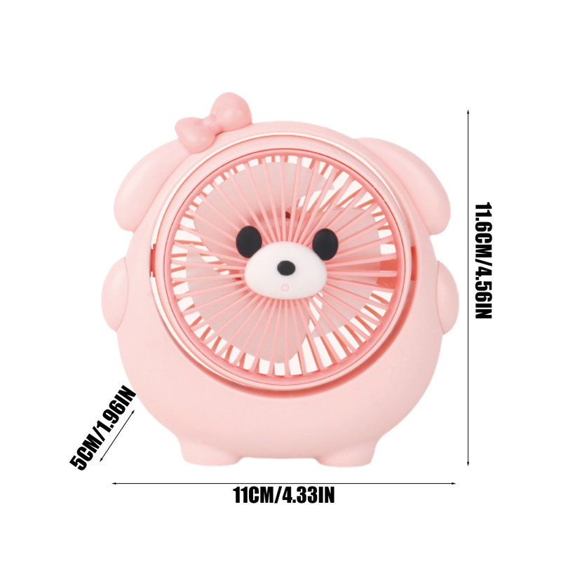 Kondieu chien mignon mini ventilateur USB chargeant trois ventilateurs de poche à angle réglable, C