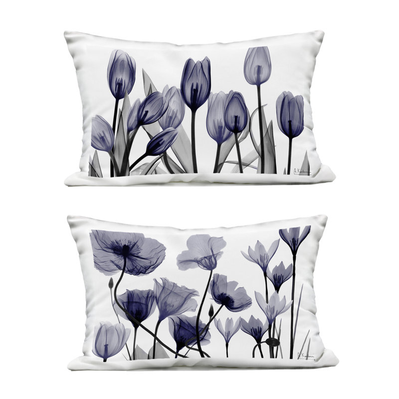 Ensemble de 2 coussins d'extérieur translucides tulipes translucides en moka, design par Albert Koetsier