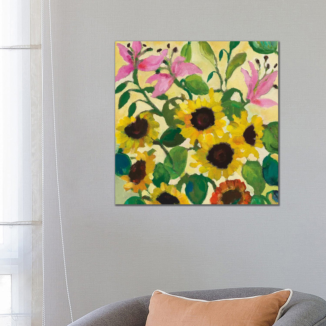 Sunflowers & Lilies by Kim Parker - Wrapped Canvas Gallery-Wrapped Canvas Giclée