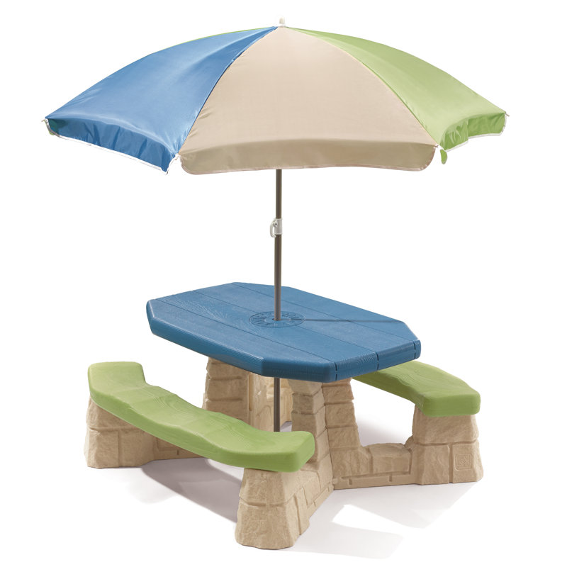 Table de pique-nique rectangulaire pour enfants avec parasol Naturally Playful Step2