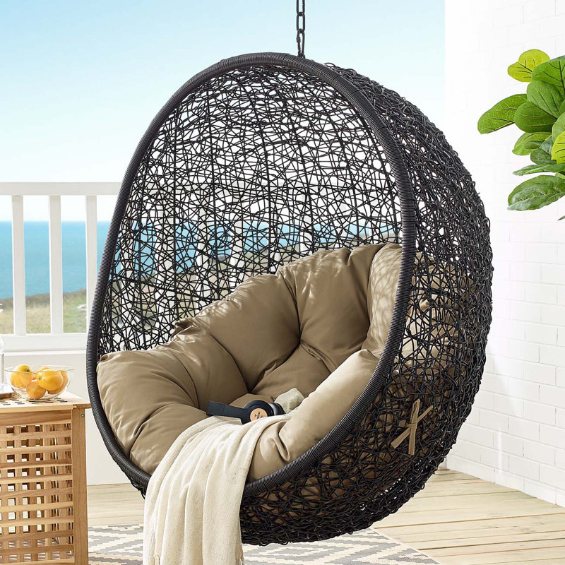 Chaise longue d'extérieur sans support Encase Swing par Modway, Moka