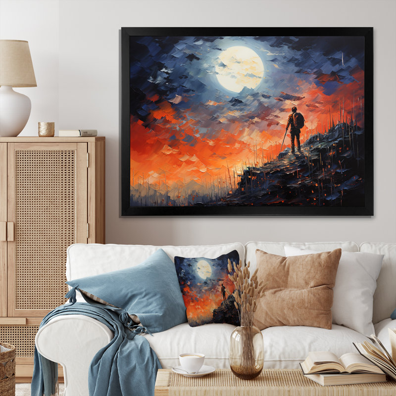 Sommet «Mountain succès», art mural, Cadre d'angle fermé noir, H 12 po x l 20 po x P 1 po