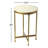 Fonzell 13.5 in. W Round Marble and Metal Side Table, White and Gold