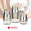 Ensemble 3 pièces de pots en acier inoxydable Prep & Savour avec base vitrée transparent, argent