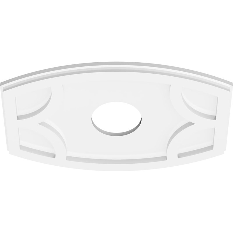 Médaillon de plafond contemporain en PVC de qualité architecturale Kailey, H 1 po x l 18 po x P 12 po