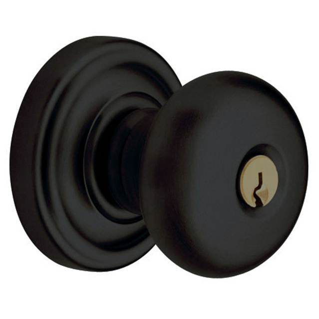 Classic Keyed Door Knob, Satin Black, Keyed Alike, Yes