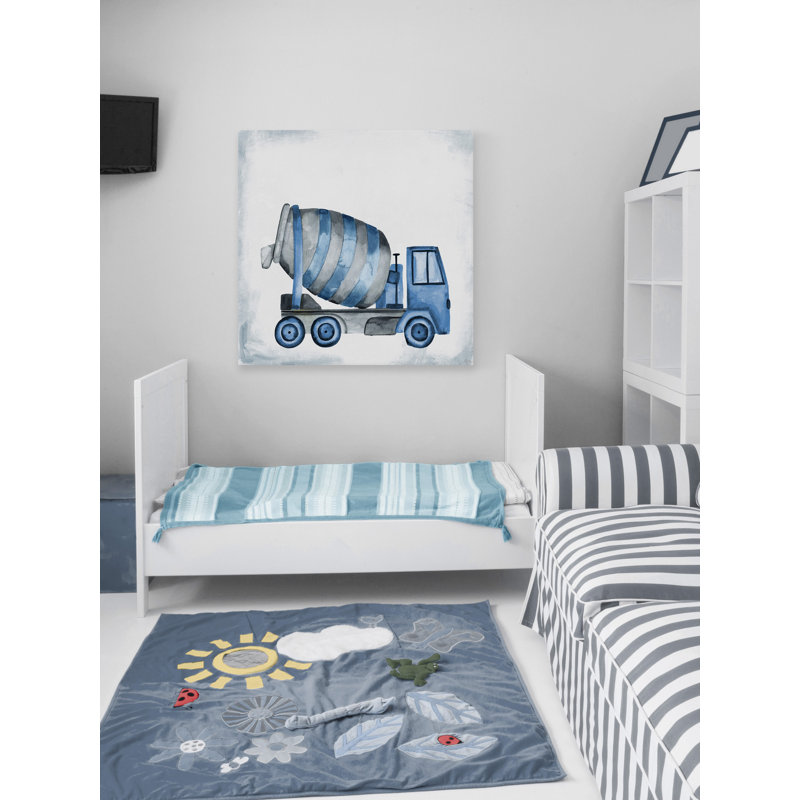 «Blue Mixer Truck», art sur toile, H 24 po x l 24 po x P 1,5 po
