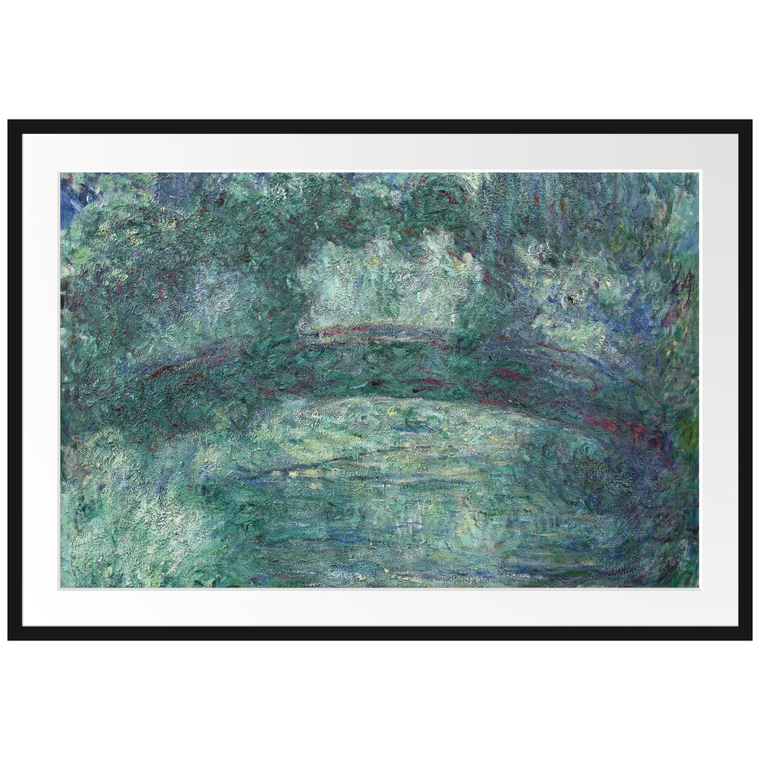 Claude Monet - Japanische Brücke Über Den Seerosenteich IV - Im Bilderrahmen Mit Galerie-Passepartout