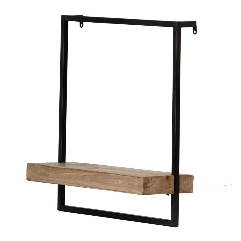 Tablette décorative de style industriel, fer et bois, 15,7 x 5,9 x 17,7, accessoire décoratif 15,7 po x 5,9 po x 17,7 po, atmosphère, option