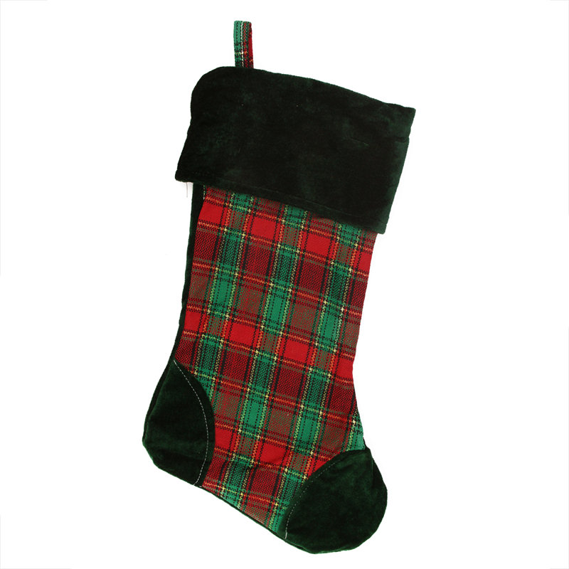Chaussette 19 po Christmas Traditions, Vert / Rouge / Or