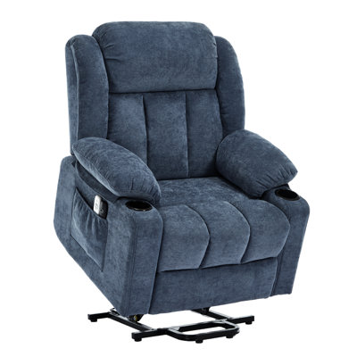 Power Lift Recliner Chair for Elderly Adults with Massage and Heat, Two Cup Holders for Living Room