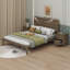 Ensemble de chambre à coucher 3 pièces, lit plateforme avec deux lumières de chevet, table de chevet 2 tiroirs-105501742-105501743