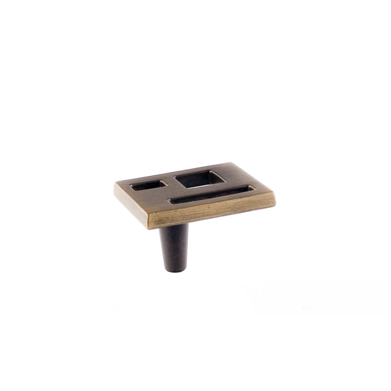 Marcel 1 1/2" Length Rectangle Knob, Antique Brass