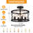 Glenisle 4 - Light Modern Metal Drum Semi Flush Mount Ceiling Light Fixture for Dinning Room Living Room Bedroom Hallway Entryway Kitchen-612931086
