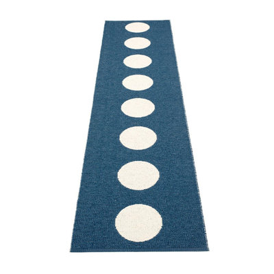 Tapis bleu océan / blanc cassé Vera