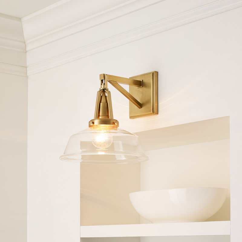 Chapman & Myers Layton 10" Sconce, Black, Polished Nickel
