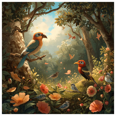 Couvre-lit matelassé Colorful Forest Birds toutes tailles