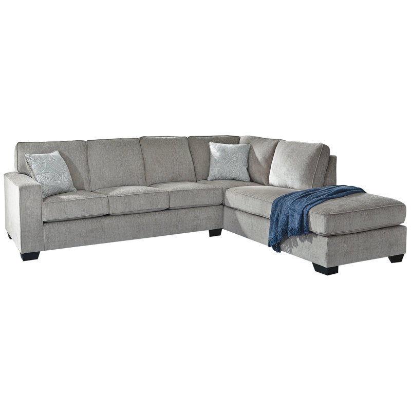 New Britain Upholstered L-Shaped Sectional Right Hand Facing, Light Gray 100% Polyester