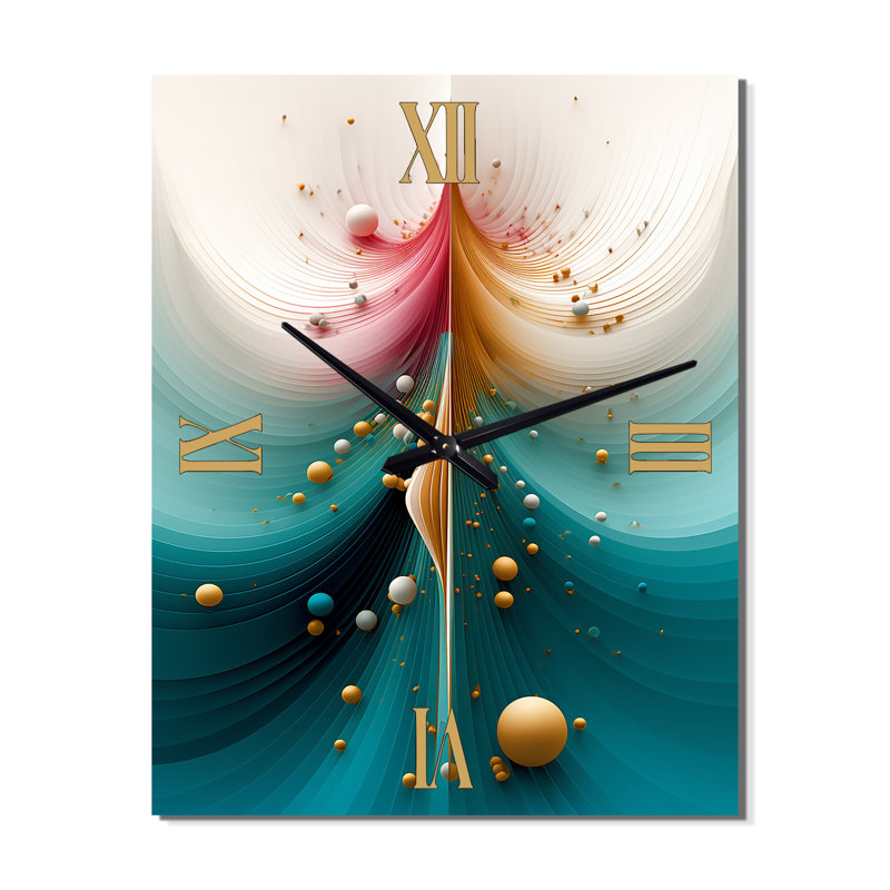 Horloge murale géométrique géométrique abstraite rétro I - géométrie moderne surdimensionnée, H 28 po x l 12 po x P 1 po