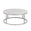 Table basse Zaidee, plateau en marbre naturel et finition nickel