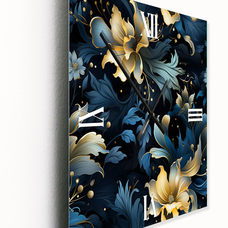 Jaquelinne - Floral Wall Clock, 32'' H x 14'' W x 1'' D