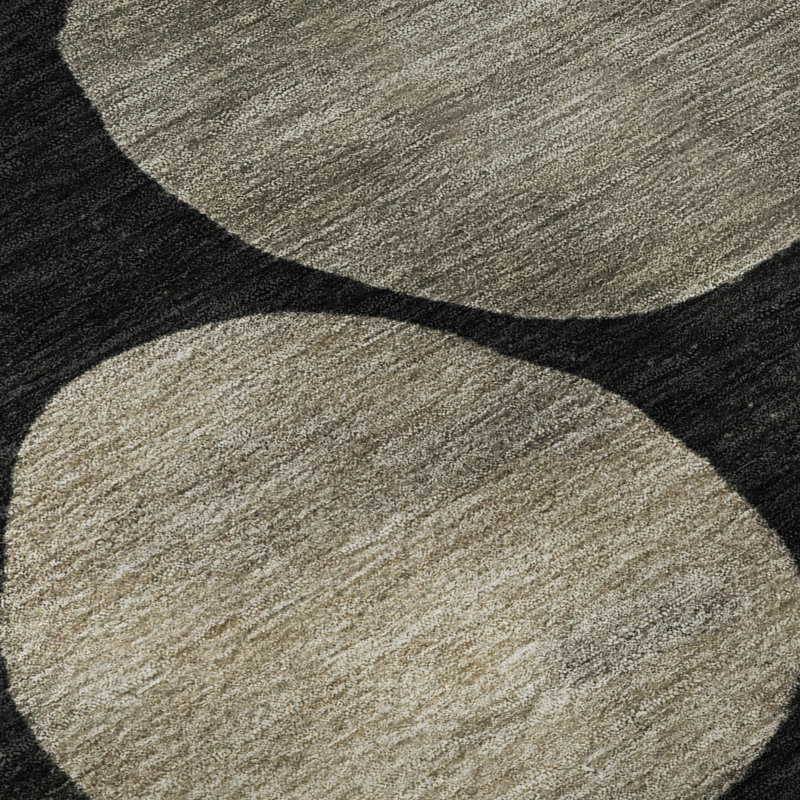 Tapis géométrique de qualité supérieure lavable à la machine Mayfield, Noir, 8 pi x 10 pi